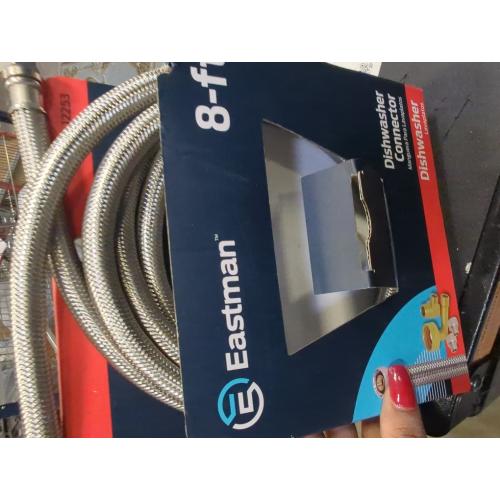 EASTMAN 8-ft 3/8-in Compression Inlet x 3/8-in Compression Outlet Stainless Steel Dishwasher Connector