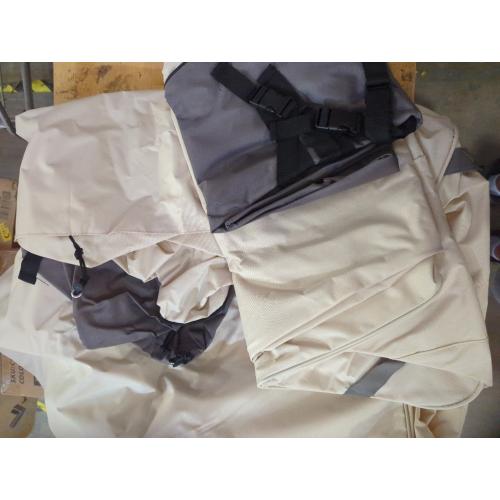 Waterproof Patio Furniture Chair Covers 2-Pack, Heavy Duty 600D Oxford Outdoor Protector for Deep Seat Chairs, UV & Wind Resistant All-Season Protection, 32W x 37D x 36H (Beige/Grey)