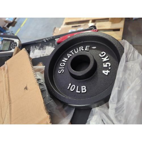 Signature Fitness Deep Dish 2-Inch Olympic Cast Iron Weight Plates with E-Coating