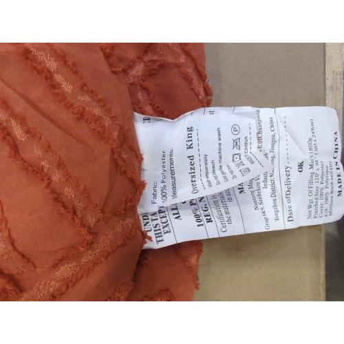 Andency Oversized King Size Comforter Set Burnt Orange - 7 Pieces Bed in a Bag Oversized King Boho Terracotta Bedding Comforter Sets, Rust Tufted Bed Set with Comforter, Sheets, Pillowcases & Shams