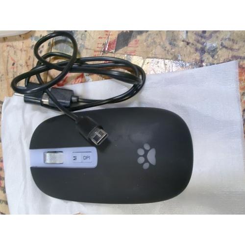 KARFUN Wireless Mouse, Backlit LED Portable Slim Computer Mouses for Laptop, PC, Computer, MacBook, iPad, Chromebook, Notebook, 2.4G Rechargeable Wireless Mouse (Black-Black Nose)