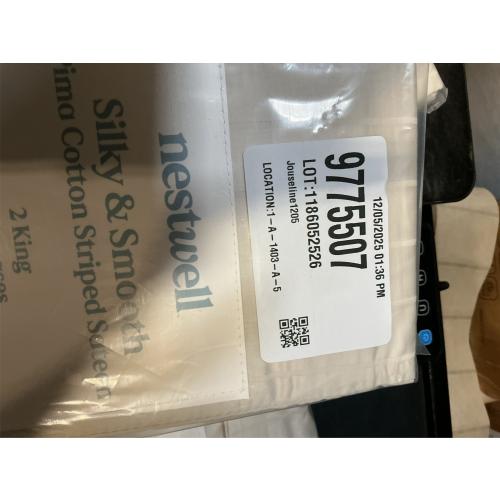 Nestwell Pima Cotton Sateen 500-Thread-Count King Pillowcases in Birch Stripe (Set of 2)