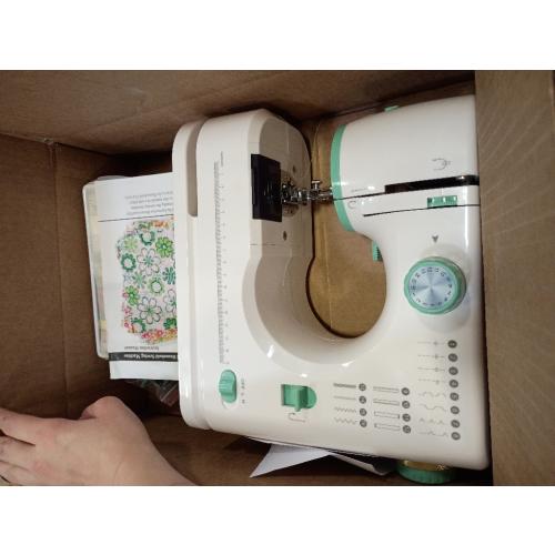 Twin Needles Sewing Machine, Double Needle and Double Thread, 16 Stitch Applications, Lightweight Household Electric Sewing Machine for beginners, with Foot Pedal, Light, Storage Drawer, Accessory Kit