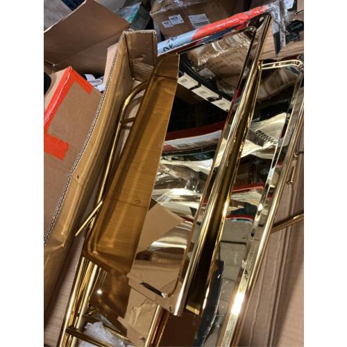 susunnus Bar Cart with Wheels,Stainless Steel Cart with Wheels 3 Tier,Metal Rolling Cart,Four-Dimensional Guardrail Design,Gold Finish,Movable,Suitable for Various Occasions,Dinner Party,Living Room