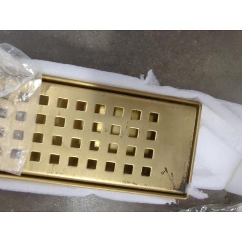 Neodrain 48 in Matte Gold Linear Shower Drain with 2-in-1 Flat & Tile Insert Cover, 304 Stainless Steel Rectangle Shower Floor Drain,Floor Shower Drain