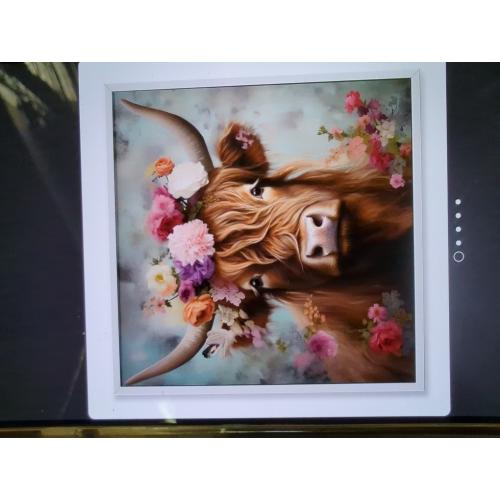 Stupell Industries Detailed Floral Highland Cow Canvas Wall Art by Irena Orlov