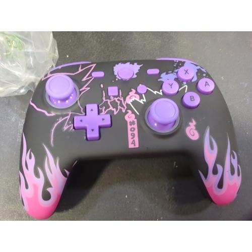 Color Black and purple Controller for Switch/OLED/Lite, Wireless Pro Switch Controller with LED Joystick/Motion/Vibration/Turbo/Wake up