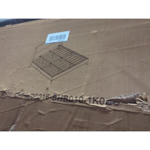 Belo Upholstered King Platform Grey Bed