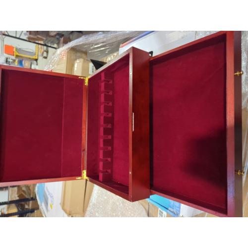 Silverware Storage Box, Kitchen Drawer Organizer, Drawer-containing flap-type storage box, Wood Chest, with Tarnish Proof Felt Lined, Storage Silver Chest for Kitchen (2 layer)