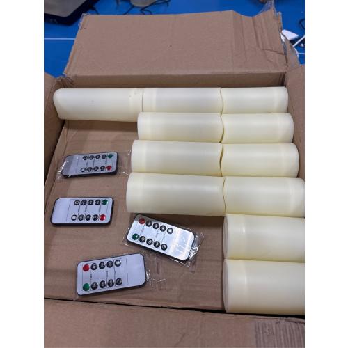 Set of 72 Flameless Led Battery Opeated (D2.2'' x H4''5''6'') Waterproof Outdoor Indoor Candles with 10-Key Remotes and Cycling 24 Hours Timer.   ( MISSING 7 pcs / 5 big and 2 medium see the pictures)  total pcs 65,