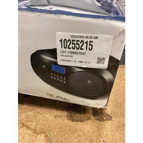 Insignia - CD Boombox with AM/FM Tuner - Black