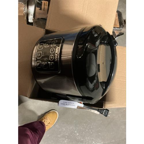 AROMA Digital Rice Cooker, 4-Cup (Uncooked) / 8-Cup (Cooked), Steamer, Grain Cooker, Multicooker, 2 Qt, Stainless Steel Exterior, ARC-914SBD