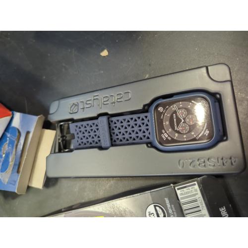 Catalyst Case- Designed for Apple Watch Series SE 2022, Series 6/5 and 4 44mm, Buckle Edition, Drop Proof 9.9ft, Sport Band, Breathable, Rugged, Free Microfiber Cloth is included - Navy Blue