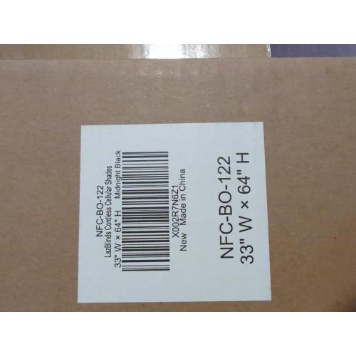 LazBlinds Cordless Cellular Shades, No Tools No Drill Blackout Honeycomb Shades Pleated Blinds for Windows, 33 W x 64 H, Midnight Black