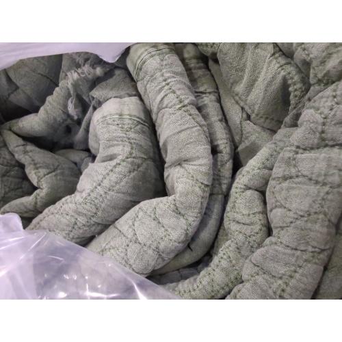 QSH Green Stonewashed Cotton Oversized King Quilt Bedspread Set(128x120),3PCs Farmhouse Ruffled Bedspread California King,Ultra Soft Lightweight Crinkled Quilt Coverlet Set with Pillow Shams