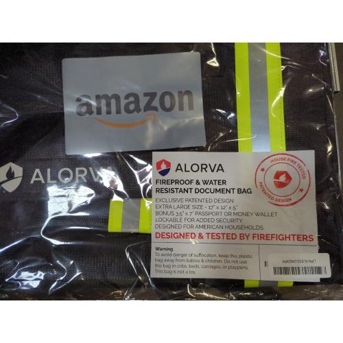Upgraded Fireproof & Waterproof Document Bag – Lockable 17”x 12”x 5” with Wallet Protector - Reflective to Find Fast at Night – Shield Documents & Valuables from Fire & Water - Firefighter Designed
