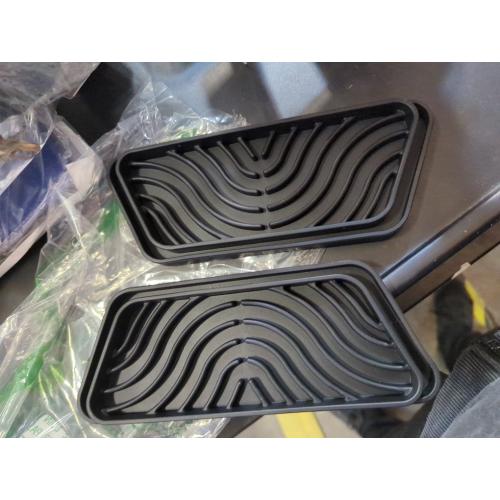 2 Pack Silicone Refrigerator Drip Tray, Cuttable Refrigerator Drip Catcher, Protects Ice and Water Dispenser Pan, Fridge Spills Water Pad for Whirlpool, GE, Samsung, (Rectangular, Black)