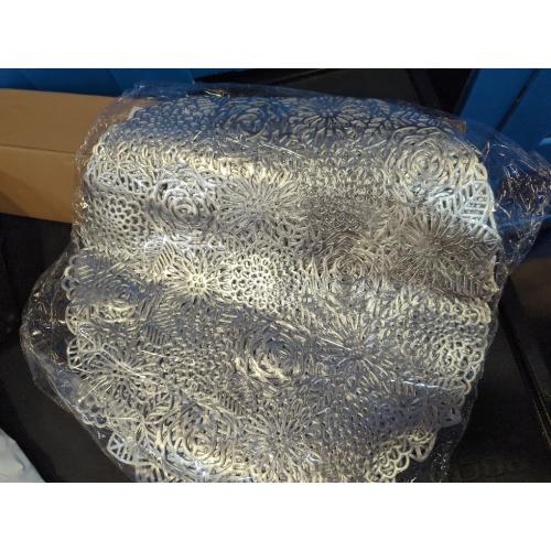 Vinyl  for Dinner Table Set of 6 Metallic Plastics color silver