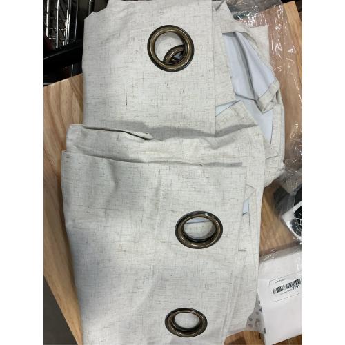 NICETOWN Natural Thick Linen Blend 100% Blackout Curtains 70 Long 2 Panels Set for Bedroom, 34 Wide, Rustic Grommet Thermal Insulated Flax Textured Full Blackout Window Draperies with White Liners