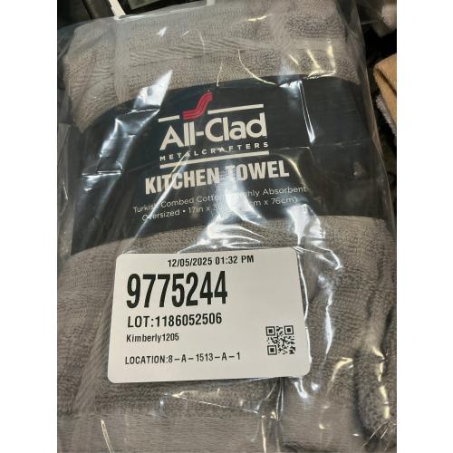 All-Clad Solid Kitchen Towel: Highly Absorbent, Super Soft Long Lasting - 100% Cotton, 17x30 Tea Towel for Cleaning & Drying Dishes, Pans, Glassware, or Countertops, (1-Pack), Titanium Gray