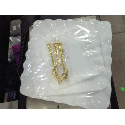 Coitak 3 Tier Cupcake Stand, Plastic Tiered Serving Stand, Square Dessert Tray for Tea Party, Baby Shower and Wedding (Pure White)