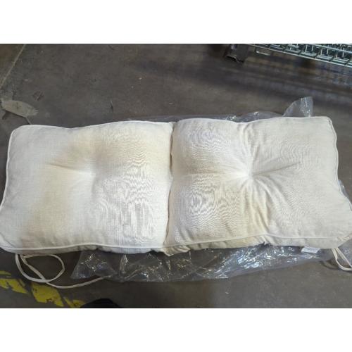 Wenqik Outdoor Wicker Chair Cushion Waterproof Tufted Bench Cushions for Patio Furniture Fade Resistant 1 Loveseat for Swing Sofa Settee (Beige)