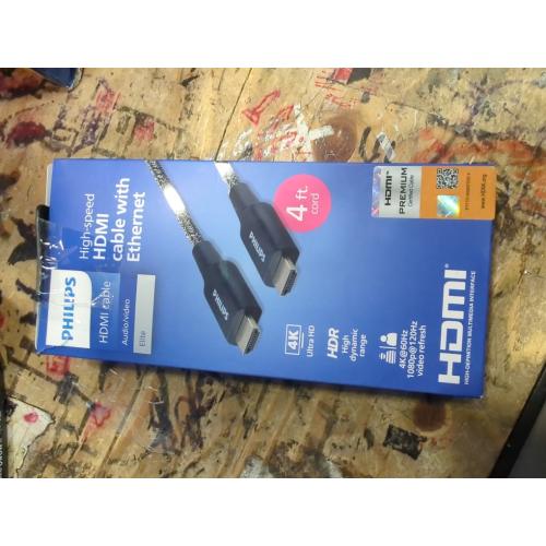 Philips 4' Elite Premium High-Speed HDMI Cable with Ethernet,  4K@60Hz - Braided
