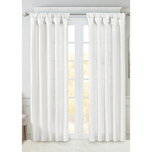 Madison Park Natalie Twisted Tab Light-Filtering Tab Top Single Curtain Panel