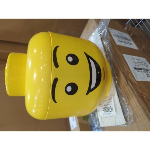 ‼️has mild stains ‼️LEGO Iconic Storage Head Large, Stackable Storage Box, 8,5 L, Yellow, Happy Boy | Storage Box with Lid |Toy Storage | Home Organization | Kids Room | Stackable Organizer