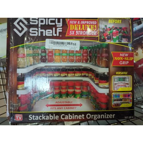 Spicy Shelf Deluxe - Expandable Spice Rack and Stackable Cabinet & Pantry Organizer (1 Set of 2 Shelves) - As seen on TV Deluxe (Spicy Shelf Organizer) - Pantry Organization - Pantry Spice Organizer