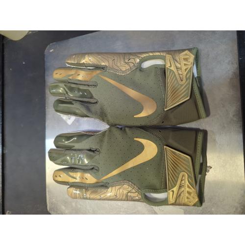 Olive Green and Gold Size L Nike Football Glove - Vapor Jet 5.0