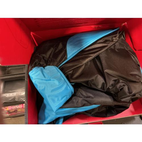 Throne Boss Gaming Bean Bag Chair for Kids with High Back – Floor Gaming Chair, Easy to Clean Oxford 420D Fabric, Large Side Pockets, Headphone Hanger – Cover ONLY Add 200 Liters Beans (Blue)