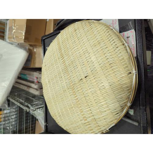 GANAZONO Bamboo Woven Tray Round Bamboo Basket for Food Storage Decorative Woven Container for Parties Homes and Restaurants
