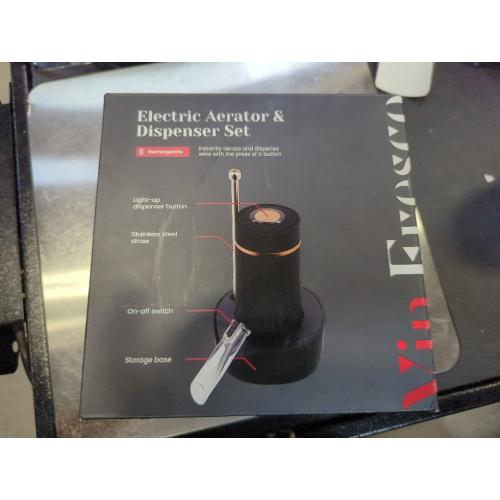 Electric Wine Dispenser - One Button Electric Wine Aerator and Pourer - Fits Most Bottles (Black & Rose Gold)