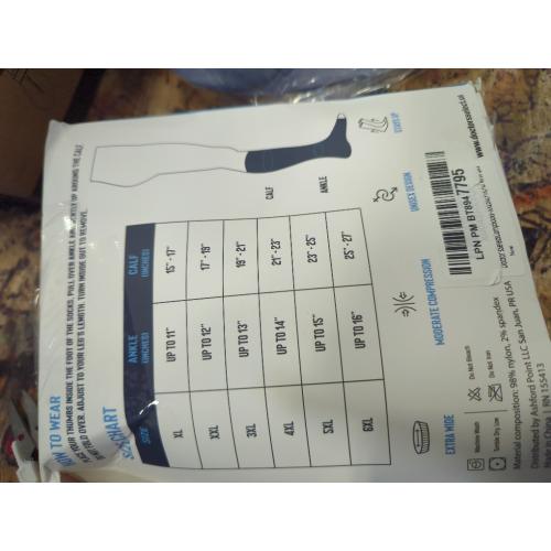 Doctor's Select 3 Pairs Plus Size Compression Socks Wide Calf - Up to 6XL | 20-30 mmHg Compression Socks for Women Wide Calf | Blue, Pink, Purple (Stripes)