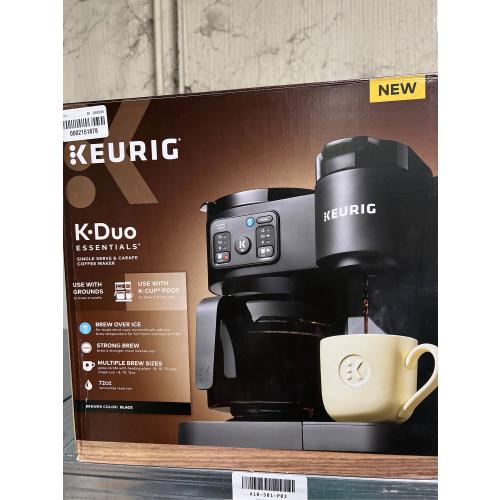 Keurig K-Duo Essentials, Hot & Iced Single-Serve K-Cup Pod Coffee Maker & Carafe, Black