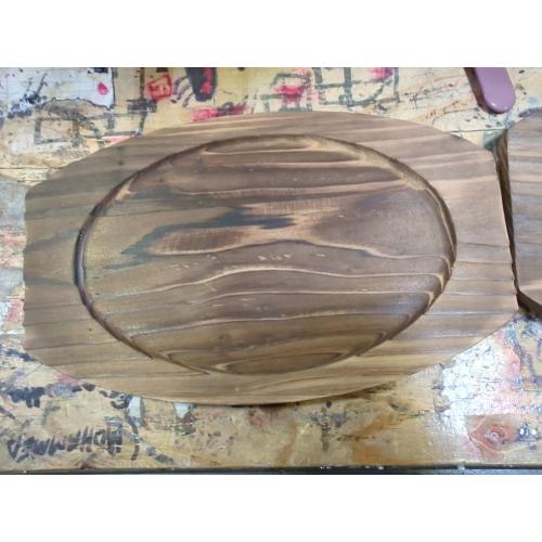 UPKOCH Stand Pads 2pcs Korean Dolsot Stone Bowl Wood Base Casserole Pot Tray Bibimbap Bowl Wood Mat Pot Trivet Trivet Coaster for Cooking Korean Soup and Food Desktop Desktop Stand