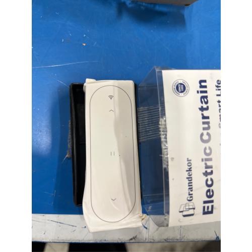 Grandekor Motorized Roller Shade with Remote Control,Motorized Blinds 100% Blackout Electric Shades, Cordless Window Blinds Shades for Bedroom Living Room Office,White,W35 xH72