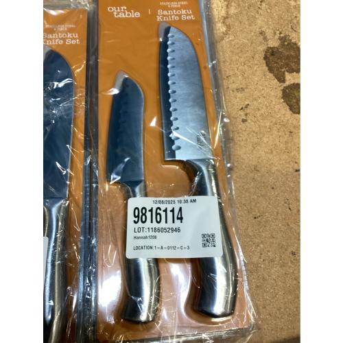 Our Table 2-Piece Stainless Steel Santoku Knife Set 2 sets