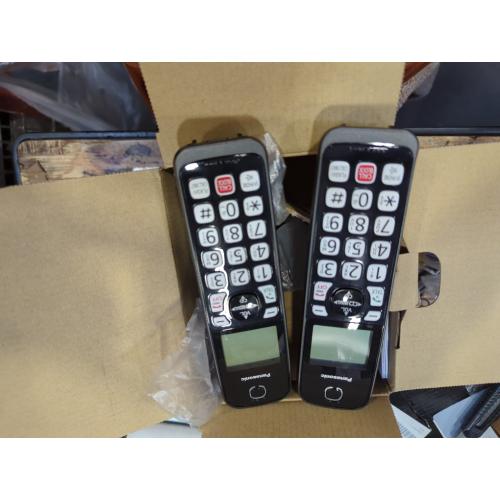 2Pack .. ..Panasonic Cordless Phone with Answering Machine, Advanced Call Block, Bilingual Caller ID and Easy to Read High-Contrast Display, Expandable System with 2 Handsets - KX-TGD833M (Metallic Black)