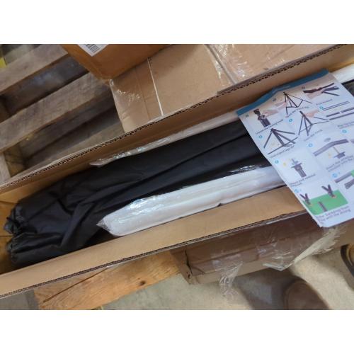 White Backdrop with Stand, 6x9 ft White Photo Backdrop Curtain with 6.3x6.5 ft Background Stand, Portable Back Drop Support Kit with Carrying Bag, 5 Strong Spring Clamps