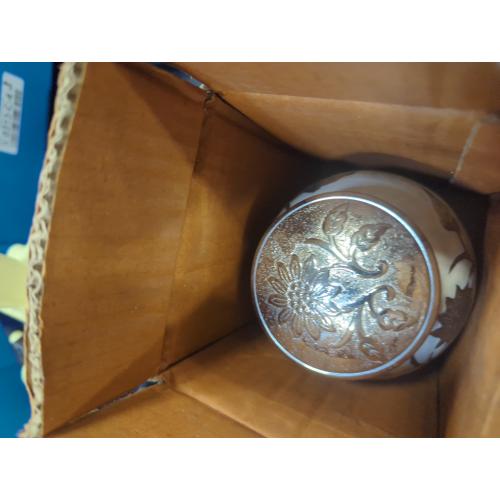 eSplanade Cremation Urn Memorial Container Jar Pot | Metal Burial Urns | Keepsake for Ashes | Brass - White - 6 Inches (Medium)