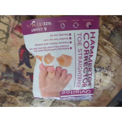 Hammer Toe Straightener, Hammer Toe Corrector for Women, 6 Pack Toe Straighteners for Curled, Crooked Toes, Medium Size, Beige