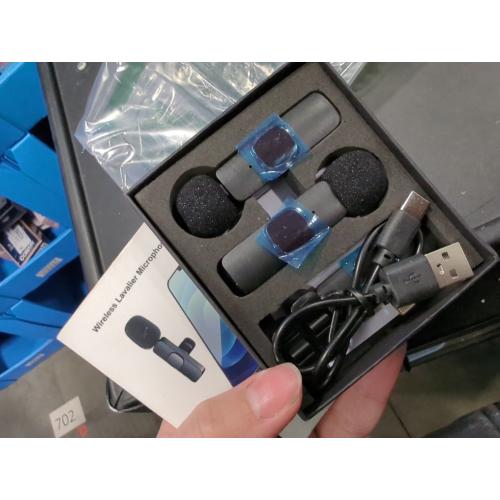Microphone for iPhone, 2 Pack Wireless Microphones, Mini Mic, Lavalier, Recording Lapel Mic, Plug-Play, Clip On Microphone with Noise Reduction for Interview/Tiktok (for iPhone14 and Below)