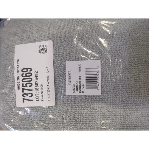 Harbor Mist Grey 21x34 2 Pack Haven Organic Cotton Terry 21 X 34 Bath Mat in Harbor Mist Grey