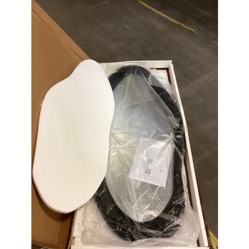 Honyee 55 x 24 Wavy Mirror, Flannel Wrapped Wooden Frame, Irregular Hanging for Cloakroom/Bedroom/Living Room, Black