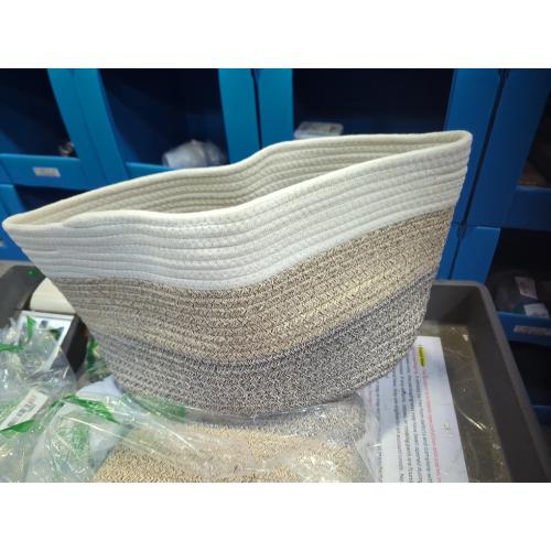 ECDYQXVU 15x10x9 Inch Woven Cotton Rope Storage Basket, 2 Pack