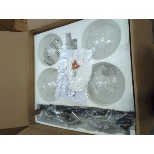Black Mid Century Globe Sputnik Chandelier Black Island Light Linear Chandelier Milky Art Glass Shade Globe Pendant Light Fixture for Bedroom Living Room Hallway Dining Room Kitchen T720604L-BK