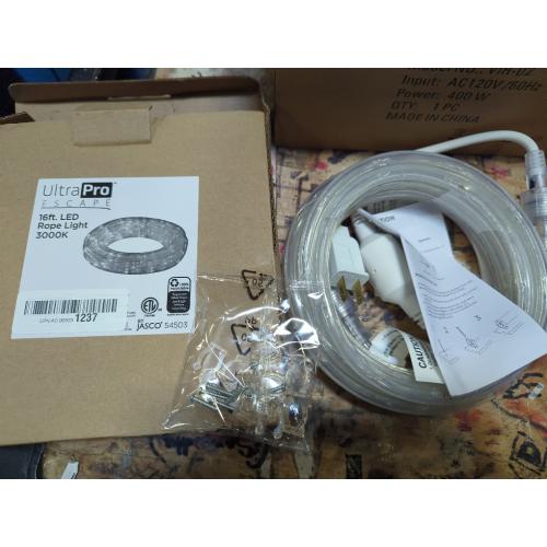 SURNIE Rope Lights Outdoor Waterproof Daylight White: LED 50FT Cuttable Outside Bright 110V Lighting Connectable Flexible Plug Cool Clear Tube, Indoor Deck Patio Xmas Camping Decor, Not Flat Strip