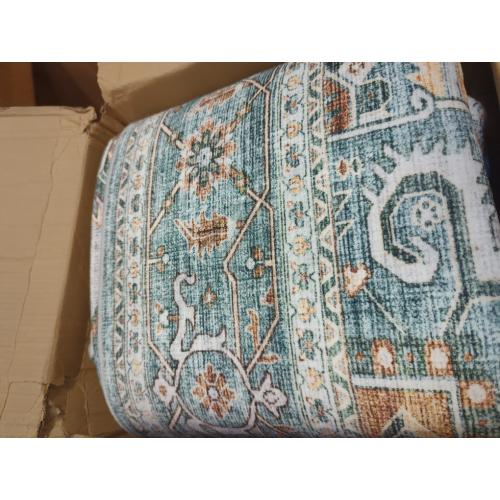 8x10 Area Rugs for Living Room, Stain Resistant Neutral Washable Rugs for Dining Room, Floral Vintage Non-Slip Thin Large Size Area Rug （Green）